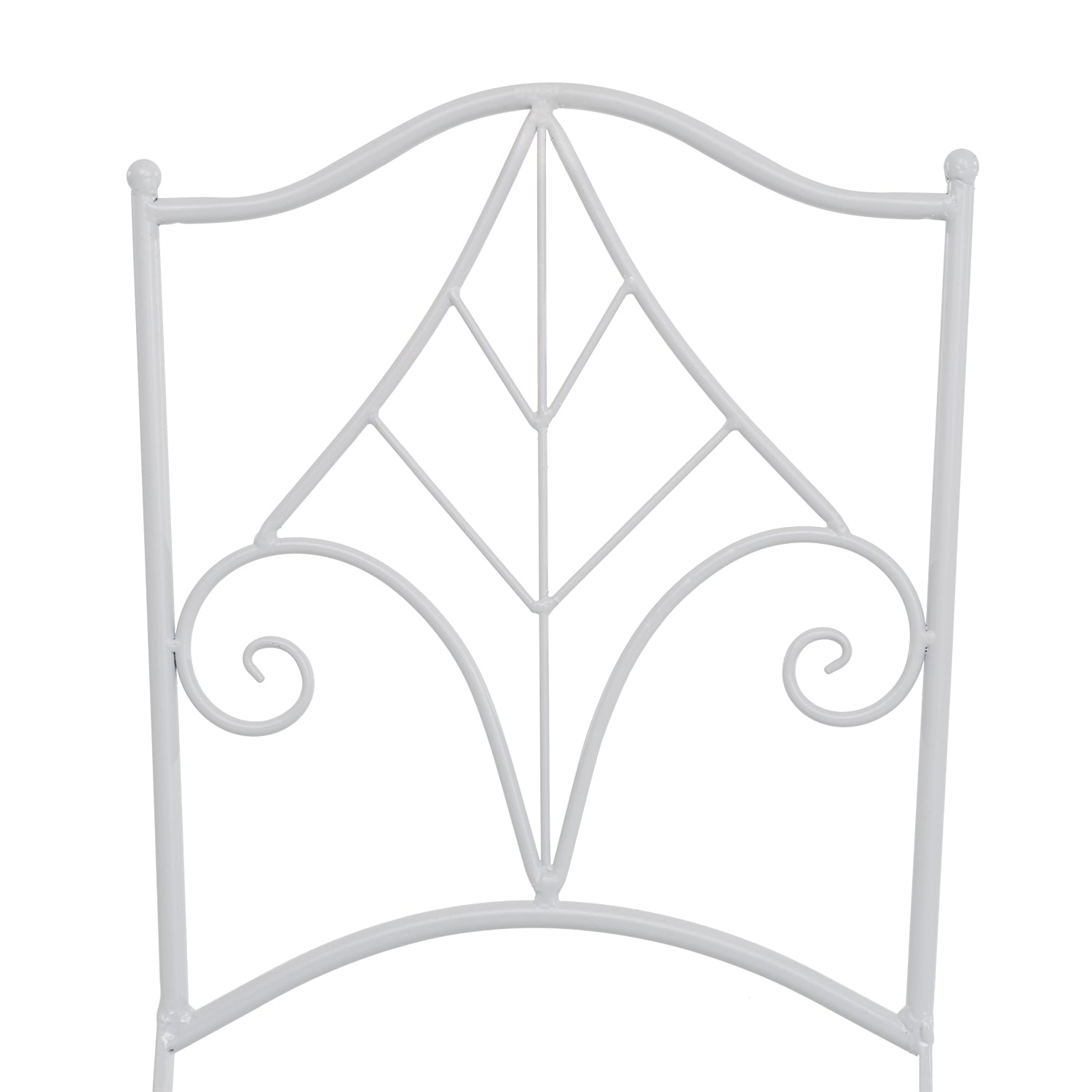 VESTIAMO CASA GIARDINO - Set giardino Bistrot tavolo rotondo 60 cm e 2 sedie pieghevoli in metallo Bianco Stile Liberty